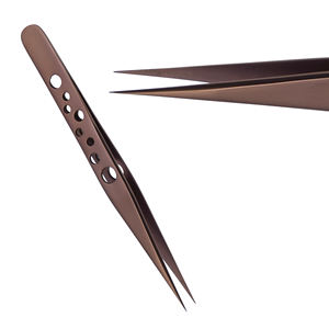 Pince à épiler pour cils Stahlmann Pro, professionnelle, de haute qualité, avec logo personnalisé, en acier inoxydable, lisse, dentelée, fine, durable, prise en main parfaite - Product Image 4