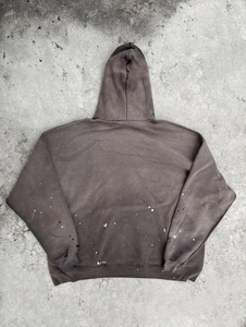 Custom Winter 360gsm Heavyweight Cotton Zip-Up Puff Printed Vintage Sun Faded Acid Wash Waffle Leopard Print Fleece <b>Long</b> <b>Hoodie</b> - Product Image 2