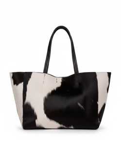 Sac fourre-tout en cuir véritable de qualité supérieure pour femme, avec fourrure, style estival, design de créateur, fermeture ouverte, usage quotidien LHTB-0052 - Product Image 1