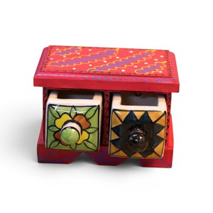 Handcrafted Wooden 2 Drawer <b>Storage</b> <b>Box</b> Decorative <b>Mini</b> Drawer Organizer Hand Painted Wooden Cabinet Jewelry <b>Storage</b> <b>Box</b> Home De - Product Image 1