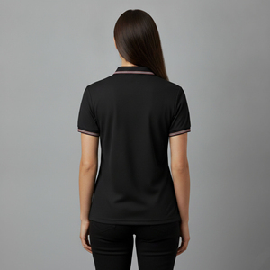 เสื้อโปโลผู้หญิงผ้าคอตตอนปิเก้ราคาส่งถูก พิมพ์โลโก้ตามสั่ง แขนสั้น ปกคอเสื้อพับได้ - Product Image 2