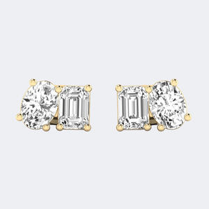 Pendientes ovalados de esmeralda con diseño de diamantes, joyería elegante, accesorio de moda, uso diario, regalo para mujer - Product Image 1
