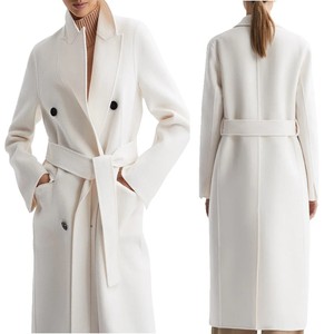 Manteau long en laine blanc uni pour femme, grande taille, qualité supérieure, vente chaude - Product Image 6