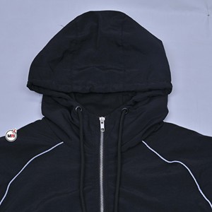 Chaqueta con Capucha Negra para Hombre Organ Buckley, con Cierre, Logotipo Bordado, Resistente al Viento, Informal, de Punto, de Algodón, Corte Holgado, Estampado Animal, para Invierno - Product Image 3