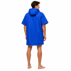 Parka de bain unisexe personnalisée imperméable à manches courtes avec capuche, séchage rapide, robe de change avec fermeture éclair intégrale pour la natation, le surf, la plage et la piscine - Product Image 4