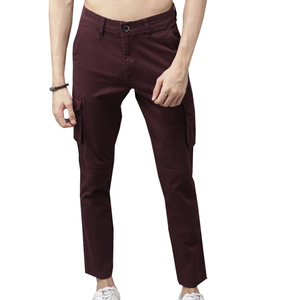 Pantalon cargo homme personnalisé tendance, taille élastique, en toile 100% coton, respirant, séchage rapide, écologique, décontracté, foncé, délavé - Product Image 1
