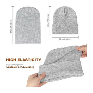 Bonnet en tricot imperméable gris clair White Bird Express avec revers plié, ajustement extensible, strass, unisexe, pour l'hiver - Product Image 1