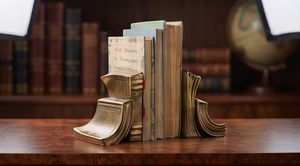 Sujetalibros Dorados Antiguos con Diseño de Libros Apilados, Escultura Artística Texturizada, Decoración Escultural, Juego de Artículos al por Mayor - Product Image 3