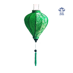 Blue Lotus Vietnam Handmade Silk Lantern Traditional Decorative Lantern for Home Wedding Festival and Restaurant Decor - Product Image 1