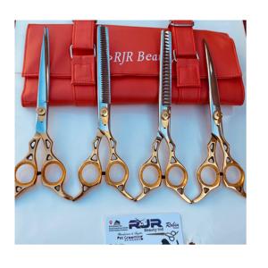 Juego de Tijeras Profesionales para Peluquería Canina de 4 Piezas y 7 Pulgadas, Multicolor, Antiestáticas, con Punta Suave, Hechas de Acero Inoxidable 6CR con Revestimiento de Titanio - Product Image 6