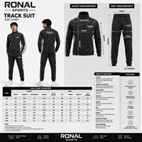 Survêtement sportif RONAL pour homme, coupe droite, imprimé géométrique noir et blanc, respirant, idéal pour l'automne, avec pantalon évasé