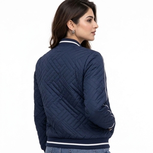 Casual Apparel <b>Women</b> Bomber <b>Jacket</b> With <b>Lightweight</b> Polyester Fabric Ribbed Collar Comfortable Premium <b>Women</b> Bomber <b>Jacket</b> - Product Image 3