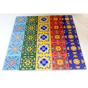 Azulejos de porcelana de cerámica azul, cerámica de acento de pared, modelo 1 - Product Image 1