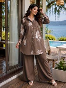 Ensemble pantalon et kurta en coton à imprimé floral pour femmes, coupe ample, longueur cheville, tenue décontractée d'été, style Inde Pakistan - Product Image 3