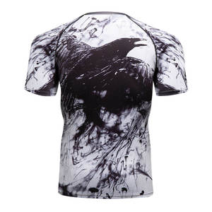 เสื้อยืดออกกำลังกายฟิตเนสแขนสั้นสำหรับผู้ชาย เสื้อวิ่งคุณภาพพรีเมียม พิมพ์ลายอย่างดี เสื้อรัดรูปสำหรับผู้ชาย - Product Image 4
