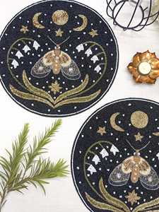 Napperons de table élégants et luxueux, brodés de perles, faits à la main, pour salle à manger, restaurant, hôtel et événements spéciaux - Product Image 6