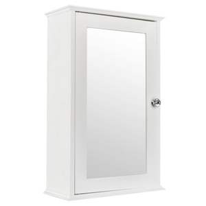<b>White</b> Single Door Wall-Mounted Bathroom Cabinet with <b>Mirror</b> Indoor Use - Product Image 6
