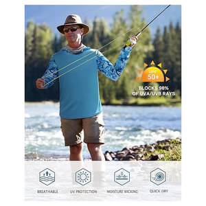 Haut de pêche performant pour homme avec protection solaire UPF 50+, manches longues, respirant, séchage rapide, léger, pour activités de plein air - Product Image 6