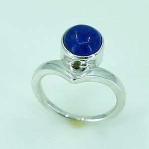 <b>Lapis</b> <b>Lazuli</b> <b>Ring</b> 925 Sterling Silver Handmade Boho Statement Promise Jewelry for Women Natural Round Shape Gemstone Jewelry - Product Image 3