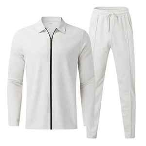 Ensemble de survêtement homme personnalisé, épais, délavé à l'acide, effet soleil, avec sweat à capuche zippé et pantalon de survêtement baggy, style streetwear vieilli - Product Image 4