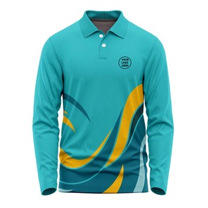Polo de sport à manches longues personnalisé OEM en gros, en jersey de polyester respirant pour les sports de plein air, disponible à la vente - Product Image 1