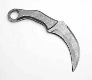 Handcrafted Damascus Steel Curved Utility Knife Full Tang Outdoor <b>Craft</b> Slicing <b>Tool</b> Pattern Scale Handle OEM Iron Crown Forge - Product Image 1