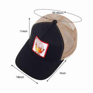 Gorra de béisbol común de 5 paneles 100% algodón con logotipo bordado personalizado, estilo camionero con diseño de animales de dibujos animados, venta al por mayor de fábrica, popular - Product Image 6