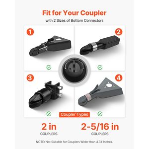 ล็อกตัวต่อรถพ่วงสำหรับงานหนักชิ้นส่วนข้อต่อ RV 2 & 2-5/16นิ้วและอุปกรณ์เสริมล็อคผูกปม - Product Image 2