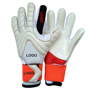 Gants de gardien de but unisexes noirs en PU à doigts entiers, paume antidérapante, sangle de poignet réglable, protection respirante des doigts - Product Image 2