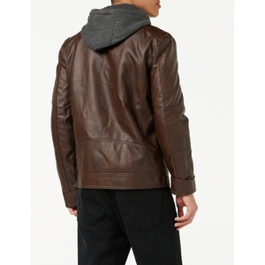 Design Your Own High Quality Men's Winter Leather Jacket with Stand Collar Long Sleeves Waterproof & Breathable - Product Image 2