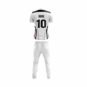 Custom Sublimated Cricket Uniform Set White Red Black Team Name Number 10 Breathable Short Sleeve Men's All Seasons Apparel - Product Image 3