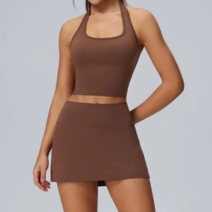 Jupe plissée personnalisée pour femme, taille haute, 2 en 1, sportive, pour la course à pied, le tennis, le paddle, le golf, le pickleball, avec poche - Product Image 2