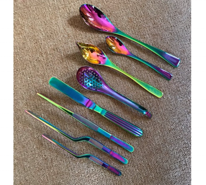 8 Piece Gold Chef Plating <b>Tools</b> Set Plasma Coated Stainless Steel Culinary Kit for <b>Precision</b> Food Decoration and Garnishing - Product Image 1