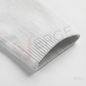 Ensemble de yoga 2 pièces pour femmes, haut court à manches longues sans couture blanc, leggings taille haute côtelés - Product Image 6