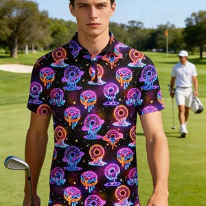 Camiseta Polo de Golf con Estampado de Donut Galaxy para Hombre, Personalizada, de Secado Rápido, Deportiva, de Manga Corta, Ligera - Product Image 3