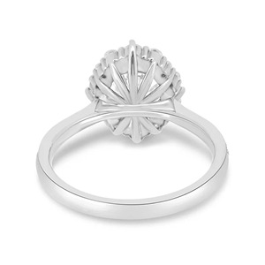 2.2ct Brilliant Round Cut Lab-Grown Diamond Solitaire Halo Bridal Ring Basket Setting-Half Eternity Cathedral Shank Jewelry - Product Image 3