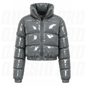 Vestes matelassées d'hiver personnalisées pour hommes et femmes |   Vestes matelassées à capuche de longueur moyenne, manteaux d'hiver grandes tailles, vente en gros OEM - Product Image 1