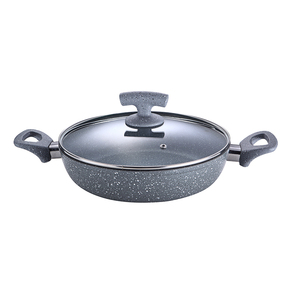 Durable <b>Non</b> <b>Stick</b> <b>Pots</b> And Pans Set With Multi Layer Marble Coating Oven Safe Construction Tempered Glass Lids - Product Image 4
