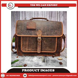 Vintage Unisex Genuine Leather Messenger Bag Adjustable <b>Strap</b> <b>Buckle</b> Closure Solid Color Business Portable All Seasons Daily Use - Product Image 2