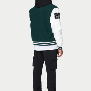 Custom Design Eco-Friendly Winter Plus Size Breathable Baseball Corduroy Bomber Varsity Jacket Sheep Cow Skin Detail College Men - Product Image 6