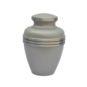 Urne funéraire en métal pour adultes, finition argentée avec bande, idéale pour la décoration de table et la collection des cendres funéraires – Meilleure vente - Product Image 1
