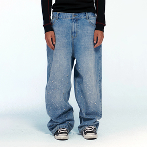 Men Jeans Loose Baggy High Quality Customized New Fashion Pants Custom Plain Dyed <b>Design</b> Baggy Jeans Distressed Pant for Men - Product Image 2