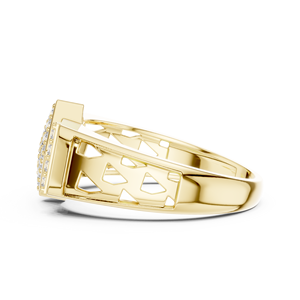 Ensemble de bagues tendance en diamants de laboratoire, or jaune massif 18 carats plaqué rhodium, pour fiançailles, mariage, cadeau, usage quotidien et bureau - Product Image 2