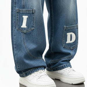 Jeans en denim vintage pour hommes de haute qualité, coupe droite, marque personnalisée, style décontracté, fournisseur en gros de jeans - Product Image 6