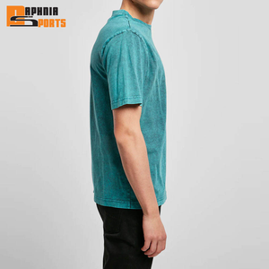เสื้อยืดฮิปฮอปเปล่าคุณภาพสูงสำหรับทุกเพศ ขายส่งจากโรงงาน ผู้ผลิตเสื้อยืดโอเวอร์ไซส์ ผ้าฝ้าย 100% ล้างสีแบบแอซิดวอช เสื้อยืดวินเทจสั่งทำได้ - Product Image 4