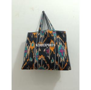 Bolsa de Mano de Algodón Pintada a Mano Estilo Bohemio con Estampado de Tigre en Paneles, Cierre de Cremallera, Gran Capacidad para Compras en Todas las Estaciones - Product Image 4