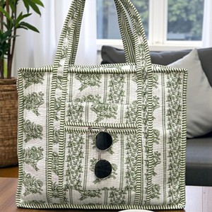 Nuevo Bolso Tote de Algodón con Diseño de Parches, Bolso Tote para Mujer, Lavable, Bolso Grande para Compras, Viajes y Equipaje - Product Image 6