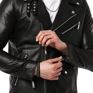 Blouson décontracté grande taille en similicuir PU avec fermeture éclair, finition teinte/délavée, col montant personnalisé, imperméable et respirant, service OEM pour l'hiver - Product Image 1