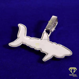 Fashion Sea Animal Hip Hop Pendant Necklace with VVS Moissanite Diamonds and 925 Sterling Silver - Product Image 2