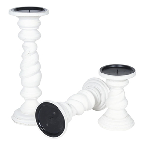 ชุดเชิงเทียนไม้แกะสลักด้วยมือแบบโบราณจำนวน3ชิ้นที่ใส่เชิงเทียนไม้ที่ออกแบบได้เองอุปกรณ์ตกแต่งบ้าน - Product Image 5